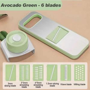 6IN1 Multi-functional Stainless Steel Vegetable Cutter Slicer Shredder Cut Potato Cucumber Slicer