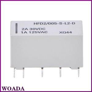 WOADA 5V bistable latching relay DPDT 30VDC 2A 1A 125VAC HFD2 005-S-L2-D realy
