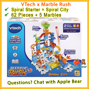 VTech Marble Rush Spiral City Starter Ramp Slope Funnel Launcher Age 4+ STEAM STEM Run / AppleBear