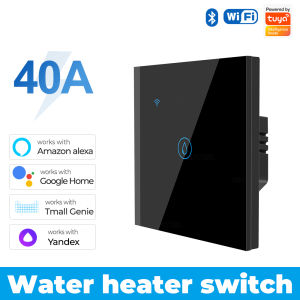 SMATRUL Tuya Smart Wifi Water Heater Touch Switch 40A Air Conditioner Light Switchs Timing EU Wall Electrical App for Alexa Google Home Smart Home