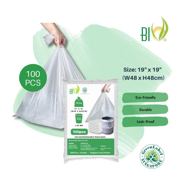 Bio degradable Trash Bag 19 X 19 Inch White Biodegradable Trash