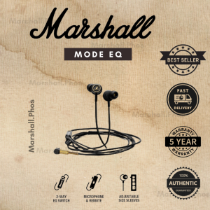 Marshall Mode EQ / Mode Wired Earphones - Noise canceling headset Sports headset in ear headphone headphone with mic | 5 Years Marshall Warranty with 1 TO 1 EXCHANGE |