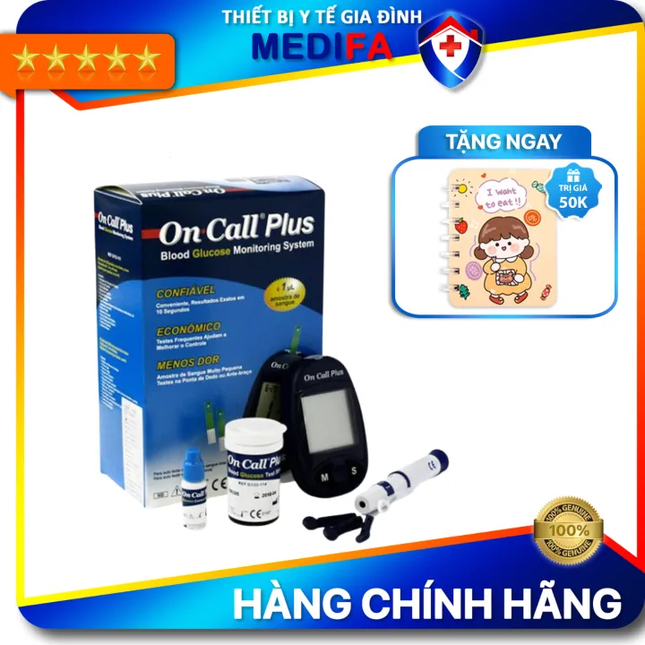 Máy Đo Đường Huyết On Call Plus Chính Hãng ACON - Tặng Kèm 25 Que Thử Và 10 Kim Lấy Máu