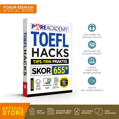 BUKU TOEFL PARE ACADEMY TOEFL HACKS TIPS TRIK PRAKTIS SKOR 655