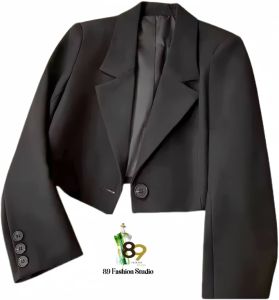 New[READY Stock) KOREAN Short Coat Blazer Suit With Button on Sleeve High-Quality OL Outwear