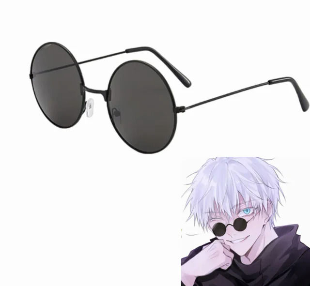 Anime Gojo Satoru Cosplay Glasses Eyewear Jujutsu Kaisen Black Glasses ...