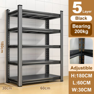 Strong Heavy Duty Kitchen Storage Rack Metal Shelf Organizer 5 Tier Adjustable Shelving Space Saver for Kitchen Equipment Home Organization