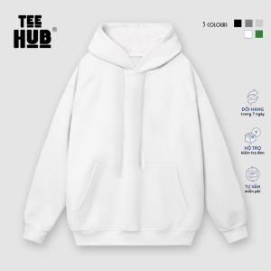 Áo hoodie Trơn màu nỉ bông TEEHUB Basic nam nữ form rộng thu đông Local Brand