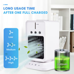 Portable Desk Cooling Fan Mini Air Cooler Room Humidifier with 3 Wind Speeds Adjustable Wind Direction Timer USB Evaporative for Home Bedroom Office Outdoor Camping Use