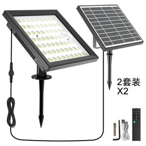 LED太阳能投光灯灯USB充电新农村庭院大功率投光灯防水遥控调光