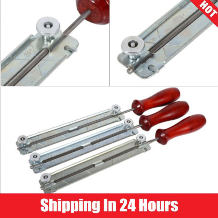 Chainsaw Sharpening Filing Chain Saw File Kit with hardwood handle 4/4