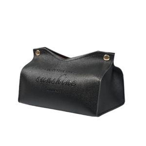 NCNC(OKDEALS01) Multi-purpose Tissue Box PU Leather Solid Color Napkin Holder Dustproof Dispenser Tissue Paper Storage Bag Car