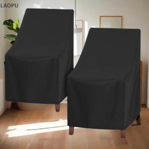 🎉【Low price】🎉LAOPU Waterproof Garden Chair Covers 210D Oxford Fabric Outdoor Stackable Chairs Protector UV Resistant Black Furniture Cover
