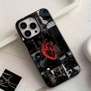 Creative motorcycle heart pattern phone case suitable for iPhone 17 16 15 14 13 12 11 Pro/Max/Plus anti drop and shockproof