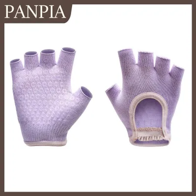 PANPIA Đào tạo Yoga găng tay cho phụ nữ lớp phủ chống trượt nửa ngón tay thiết kế cho tập luyện thoải mái