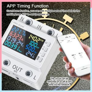 63A Tuya WIFI Smart Switch Circuit Breaker Energy Meter KWh Power Metering Timer Relay Remote Contro