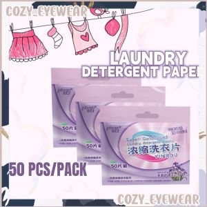 (50 PCS) Laundry Concentrated Detergent Paper Efficient Color Protect Sheet Soap Laundry Tablets In Packs Washing Cloth