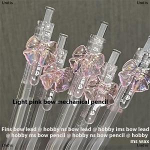 [COD] Undis 1 4PCS 0.5 0.7mm 2B Refill Cute Automatic Pencils Kawaii Transparent Color Bowknot Mechanical Pencil School Office Supplies Stationery