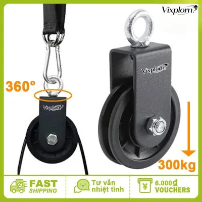 Vixplorn ròng rọc gym xoay 360 thép không gỉ chịu tải cao puly cáp tập kéo lưng tập tay tại nhà treo tường