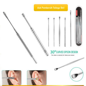 Alat Pembersih Telinga 1 Set isi 5 pcs / Korek kuping Besi Stainless Terlaris