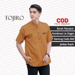 Baju koko tojiro pria dewasa lengan pedek bahan katun toyobo premium lembut nyaman dan serap keringat terbaru dan terlaris 2025