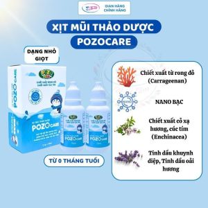 Nhỏ Mũi Điều Hòa-POZOKIDS-Xịt Mũi Thảo dượċ-Duy Trì Độ Ẩm Xoang Mũi-Giảm Khô Mũi Nghẹt Mũi - Phòng Ngừa Viêm Hô Hâp Trên