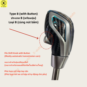 Crystal Gear Shift Knob with LED Light for Toyota Honda Nissan Proton etc. - Stick Shift Knob Gear Lever for Manual & Automatic Transmission Luxury Interior Upgrade