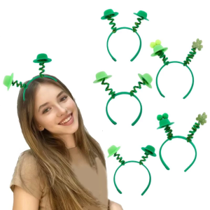 Adult Irish Shamrock Hairband with Shinning Sequins Saint Patricks Day Headband Carnivals Hair Hoop