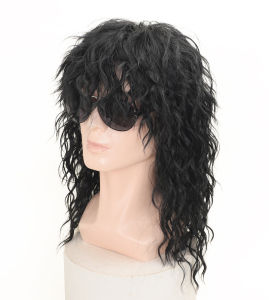 Popular European and American mens retro rock messy synthetic fiber wig COS holiday party daily fake headgear