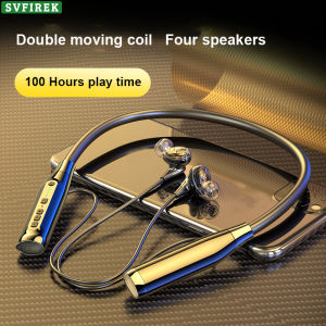 Tai nghe Bluetooth 100 giờ đeo cổ Bluetooth5.0 Tai nghe 4 loa Tai nghe thể thao Tai nghe không dây Tai nghe giảm tiếng ồn thông minh Âm thanh nổi 9D Âm trầm cực lớn IPX5 Chống mồ hôi Chống thấm nước