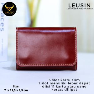 VALQO LEUSIN Dompet Kartu Kulit Sapi Card holder Souvenir Kantor