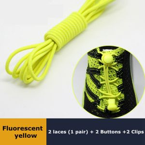 1 Pair No Tie Shoelaces Round Spring Stretching Lock Elastic Shoe Laces Outdoor Safety Leisure Lazy Shoes Lace For Sneakers