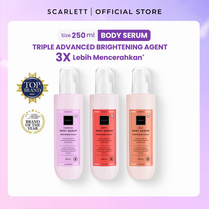 Scarlett Whitening Body Serum ( Happy, Jolly, Charming ) Melembabkan dan Mencerahkan