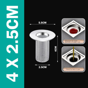 ALX MALAYSIA Stainless Steel Round Drain Filter Anti Clogging Sewer Mesh Hair Plug Catcher Bathroom Sink Strainer Penapis Bilik Mandi 过滤网