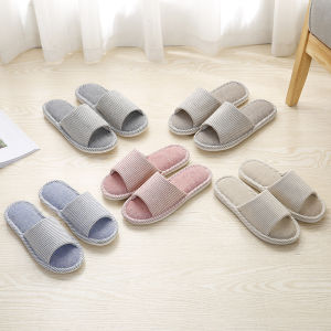 [SG INSTOCK] BUY 3 FREE 1 | Bedroom Slippers for Women and Men | Simple Stripe Open-Toe House Slippers | Anti-Slip Indoor Slippers | Home Slippers | Men Slippers | Women Slippers |Japanese Minimalist Style