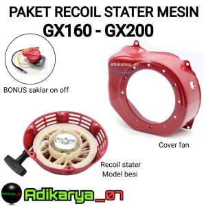 Paket recoil stater starter cover fan mesin GX160 GX200 tarikan mesin GX160 GX200