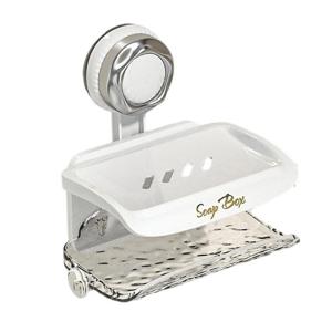 Water Resistant Soap Storage Dish Adhesive Wall Mount NonSlip Drain Space Saving Bathroom Tray