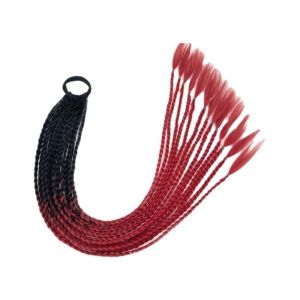 BESTITIT Đã tết sẵn Tóc tết thẳng dài màu cầu vồng Chiều dài 24 inch Đa sợi Tóc nối tổng hợp Chất lượng cao Không bị rối Tóc đuôi ngựa tết Phụ kiện tóc nữ