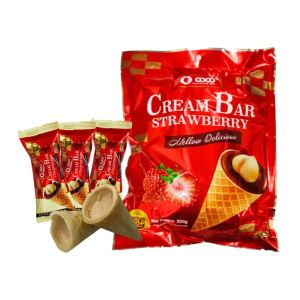 COCO Creambar Chocolate - 25-28 Piece Pack 300 Grams - Perfect for Celebrations-three flavors Chocolate Strawberry Matcha Dessert Snack Bonbon