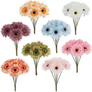 NOBLELYN 1pc Chrysanthemum Flowers Artificial Flowers Bouquet DIY Floral Materials Single Piece Artificial Gerbera Flowers High Quality Soft Home Decoration Valentines Day Gift