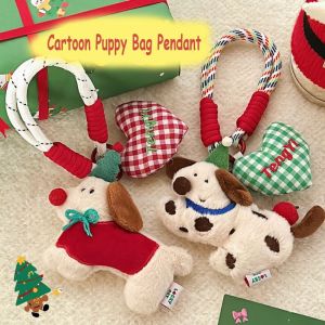 DVFDA เสน่ห์ของกระเป๋า พวงกุญแจลูกสุนัขการ์ตูน ห่วงโซ่โทรศัพท์ งานปัก เครื่องรางกระเป๋าเชือกถัก น่ารักน่ารักๆ สานเชือกไนล่อน จี้ตุ๊กตาผ้าพลัฌ ถุงแขวนกระเป๋า