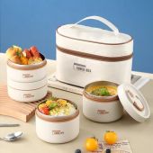 Hộp Cơm Giữ Nhiệt Văn Phòng Lunch Box 4 Tầng Kèm Túi Cao Cấp Quay Được Lò Vi Sóng