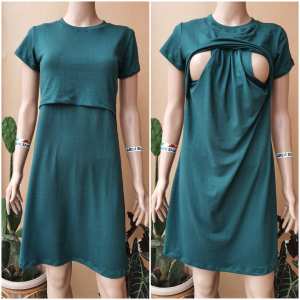 Amara Nursing/Breastfeeding and Maternity Plain Color Dress (LARGE-XL) Fabric : Cotton Spandex 100% (very soft breathable and stretchable) / Length 37 inches Width 18 inches Bust 39 - 42 inches