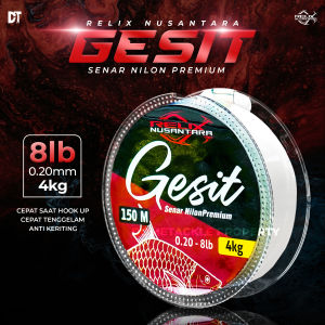 ( EXTRA BONUS ) Senar Pancing GESIT Relix Nusantara Senar Nilon Premium 150 Meter 6 8 10 12 15 lb