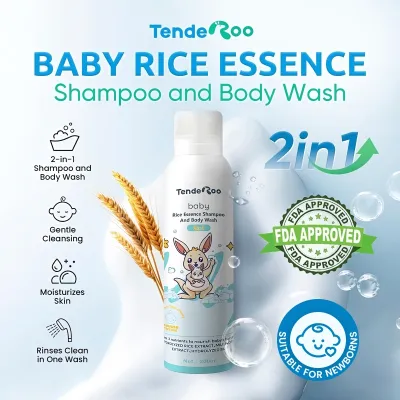 BUY 1 TAKE 1 Tenderoo Baby Rice Essence Shampoo and Body Wash 2in1 Gentle Cleansing Moisturizing 200ml