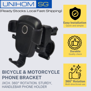 UnihomSG [ReadyStock] Bicycle and Motorcycle Phone Bracket/Holders | 360 degree rotation | Sturdy