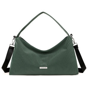 GStar Womens Oversized PU Crossbody Bag Ins Fashion Stripe Tote Bag Lightweight New Shoulder Bag for Work College School Large Capacity Casual Travel Underarm Bag Daily Use Trending 2025