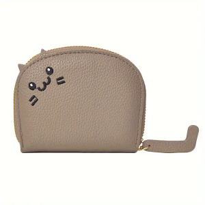 Cartoon Cat shaped design Wallet Womens Multi-card slots Holder Cute Fashion Faux Leather Coin Purse Creative ID Card Holder