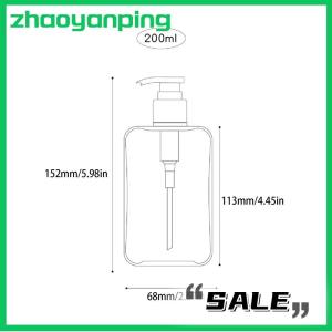 zhaoyanping เครื่องจ่ายสบู่ทรงสี่เหลี่ยมใสขวดโลชั่นบนเคาน์เตอร์พร้อมปั๊มสำหรับโลชั่นห้องน้ำเครื่องจ่ายสบู่เหลวแบบเติมได้