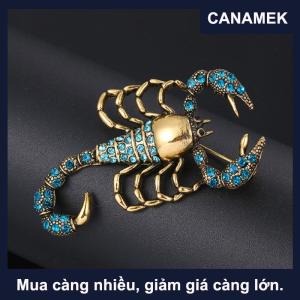 【CANAMEK】 1 chiếc trâm cài hình bọ cạp với kim cương giả hợp kim vàng Ghim Cài pha lê cổ điển